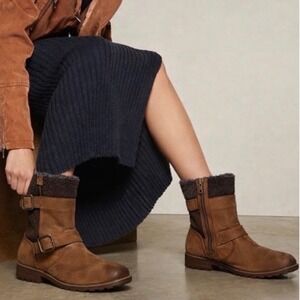 UGG Brown Oregon Stout Mid Shaft Buckle Zipper Boot